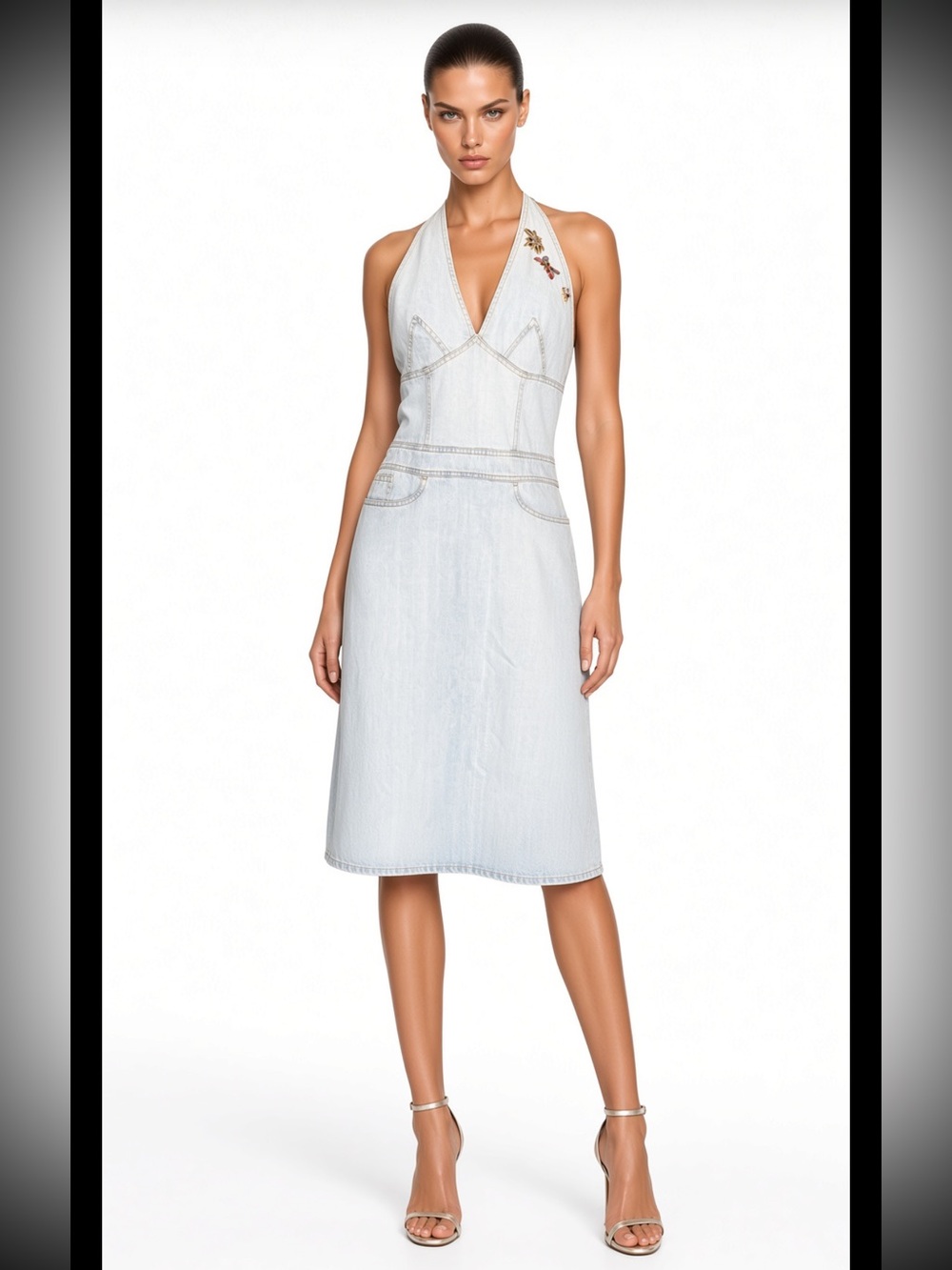 FENDI ROMA AMOR denim halter dress
UK8 US4 EU40